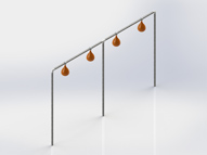 Structure ballon poing quadruple galvanisé démontable avec virole HDPE
