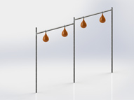Structure ballon poing quadruple galvanisé ajustable avec virole HDPE