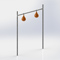 Structure ballon poing double galvanisé ajustable en hauteur avec virole HDPE