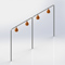 Structure ballon poing quadruple galvanisé démontable avec virole HDPE